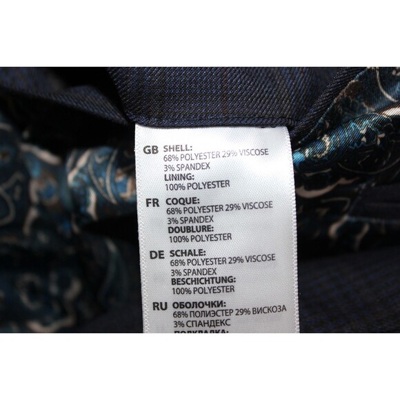 Oak Hill Sport Coat Mens Blue Glen Plaid Stretch Blazer Pocket Square 3XL 54-56 - Picture 7 of 11